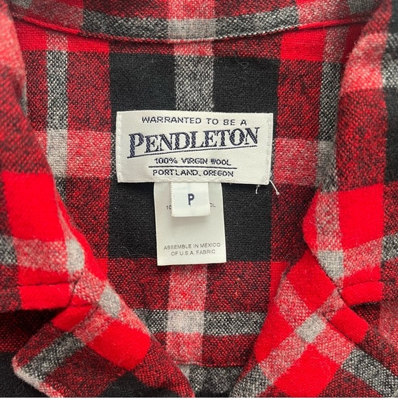 Vintage Pendleton Plaid Shacket Jacket Wool Red Black 49'er Limited Edition #d - Picture 4 of 8